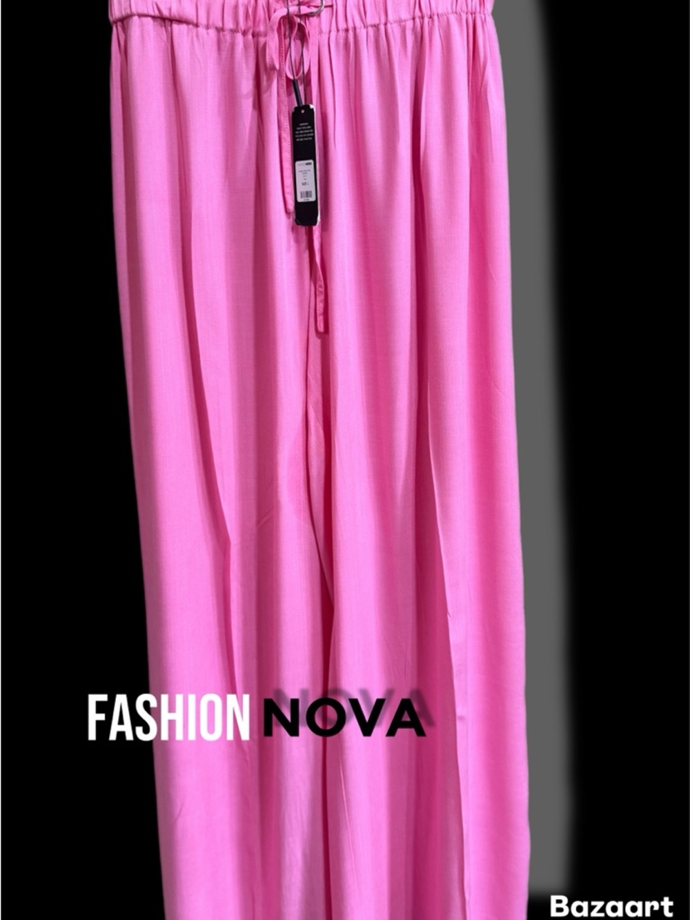 Fashion Nova Hot Pink Wide Leg Pants with Drawstring
